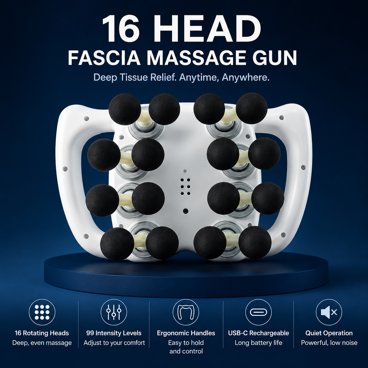 16-Head Fascia Massage Gun